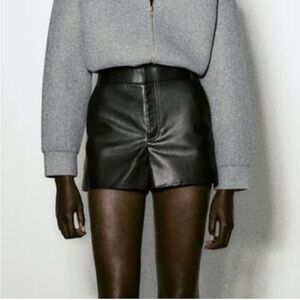 NWOT Zara Leather Shorts